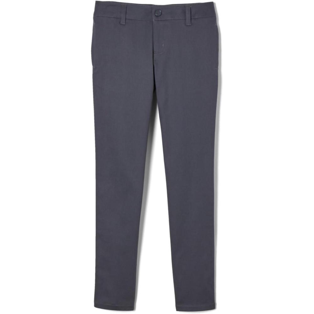 French Toast Girls’ Slim Fit Stretch Twill Pant(Heather Gray)