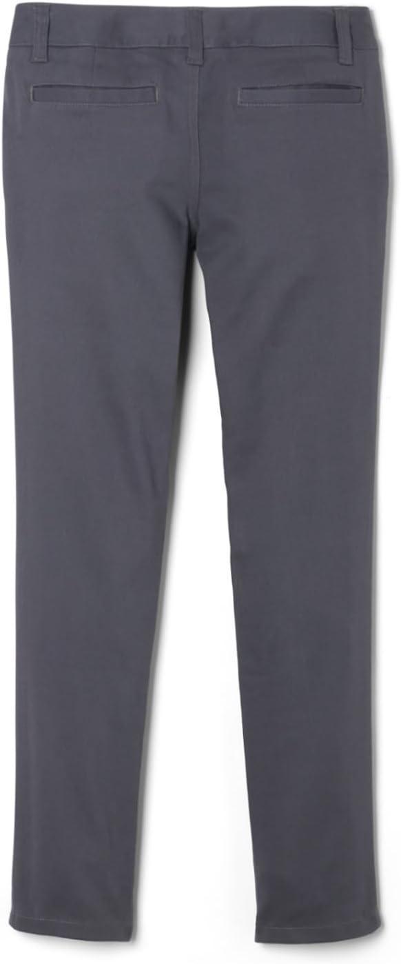 French Toast Girls’ Slim Fit Stretch Twill Pant(Heather Gray)