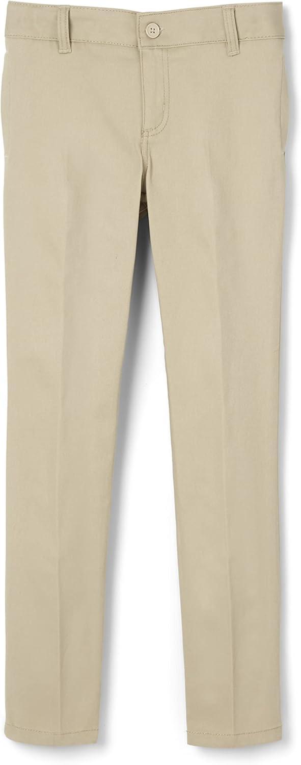 French Toast Girls’ Slim Fit Stretch Twill Pant(Khaki)