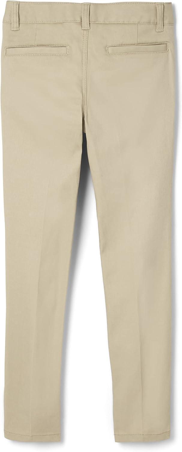 French Toast Girls’ Slim Fit Stretch Twill Pant(Khaki)