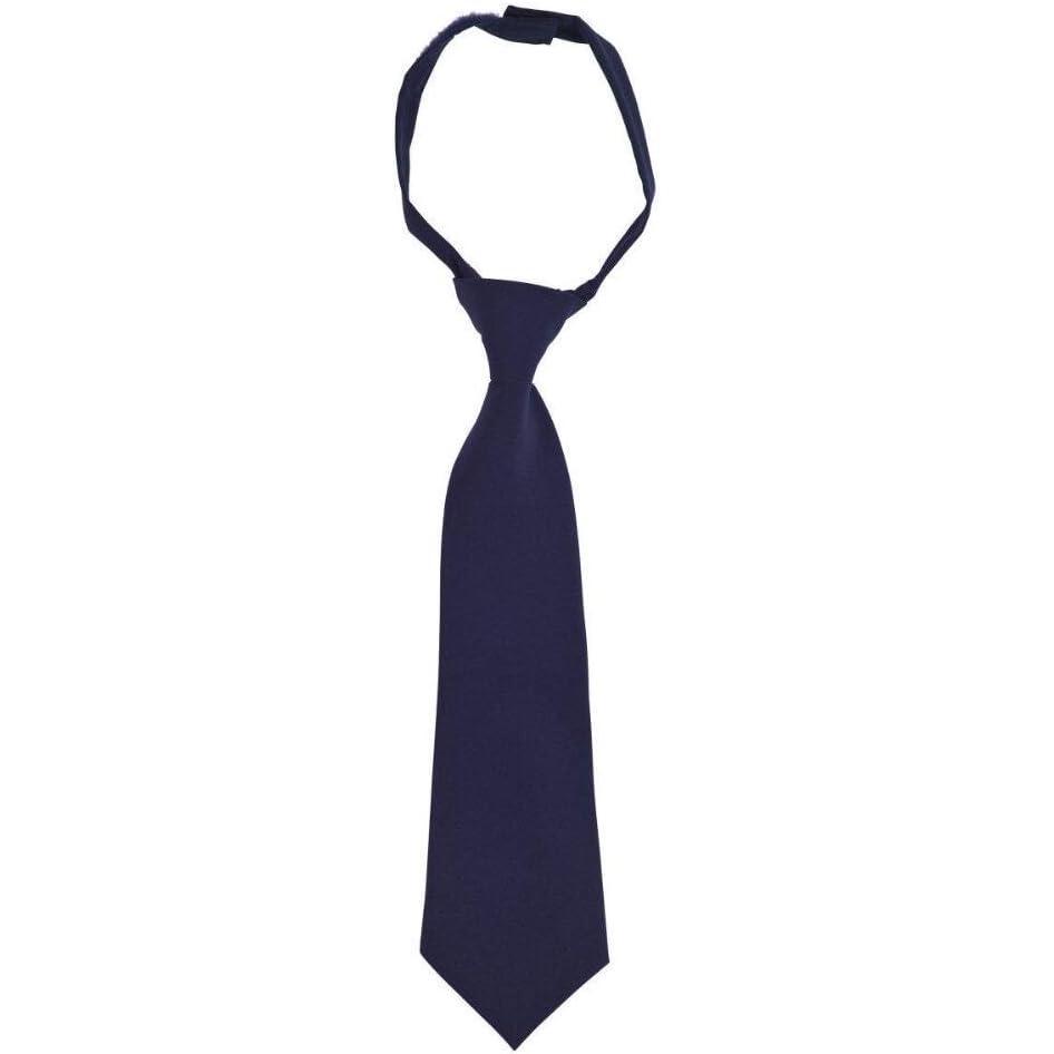 French Toast Boys’ Adjustable Solid 8-12 Size Tie(Navy)