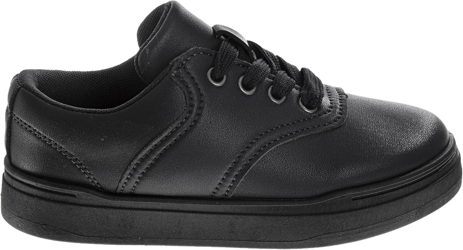 French Toast Kids Oxford Dress Shoes – Lace Up Loafer School Uniform Saddle Shoe for Girls and Boys (Sizes: 11-13 Little Kid / 1-7 Big Kid)(Black)