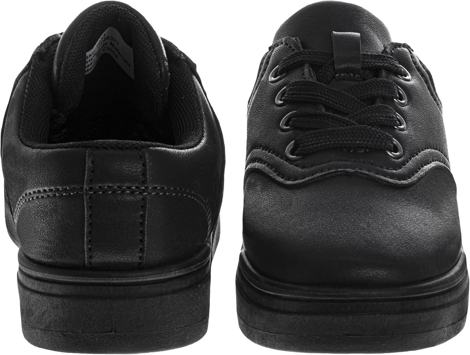 French Toast Kids Oxford Dress Shoes – Lace Up Loafer School Uniform Saddle Shoe for Girls and Boys (Sizes: 11-13 Little Kid / 1-7 Big Kid)(Black)
