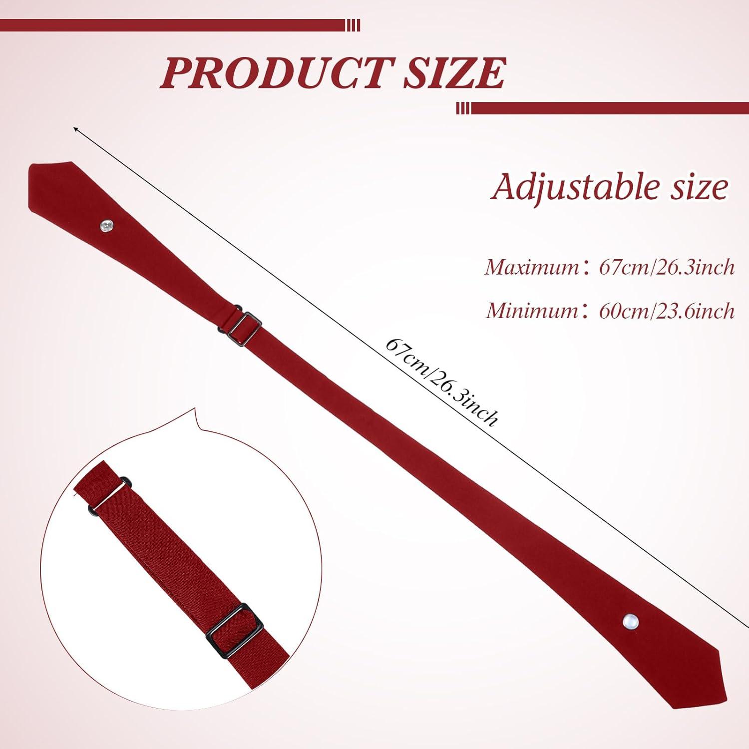 Tarpop 2 Pack French Girls Uniform Tie Cross Adjustable Neck Tie for Girls Back to School Women(Dark Red)