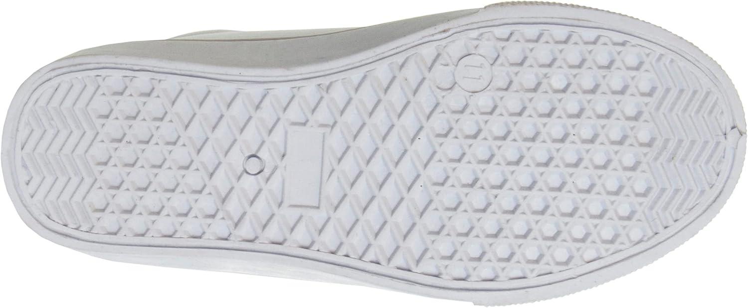 French Toast Boys Girls Shoes -Unisex Athletic Casual Dress Kids School Uniform Loafer Oxford Canvas Tennis Sneakers (White/Black) (Little Kid/Big Kid)(White-3)
