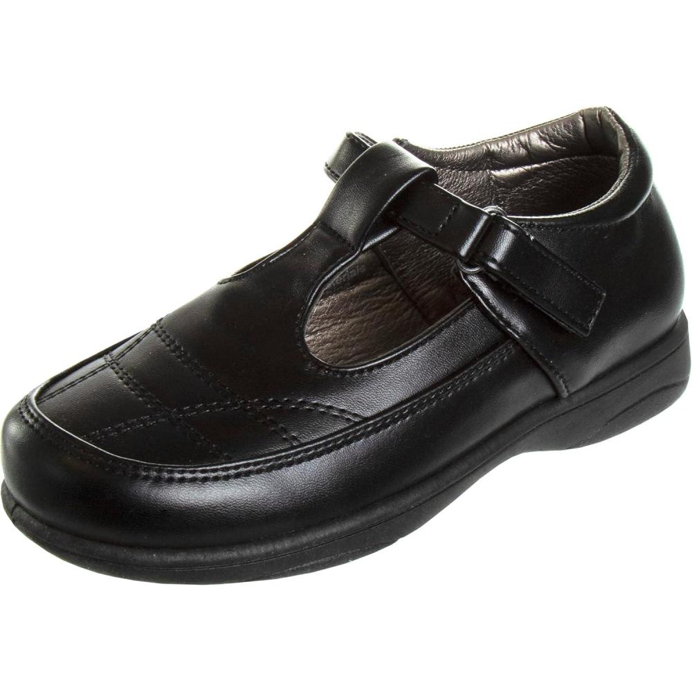 French Toast Girls Mary Jane Shoes Uniform Ballet Flats Dress School Shoes for Girls Size Toddler, Little Kid, Big Kid, Adult(Black Lined)
