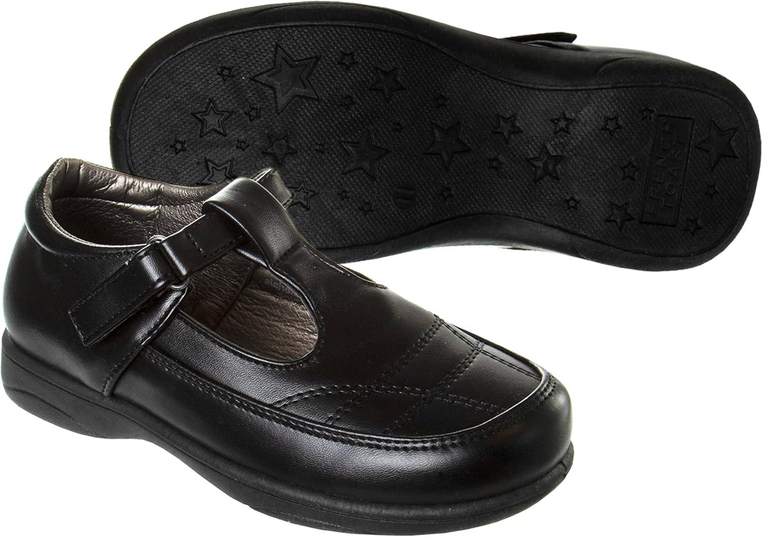 French Toast Girls Mary Jane Shoes Uniform Ballet Flats Dress School Shoes for Girls Size Toddler, Little Kid, Big Kid, Adult(Black Lined)
