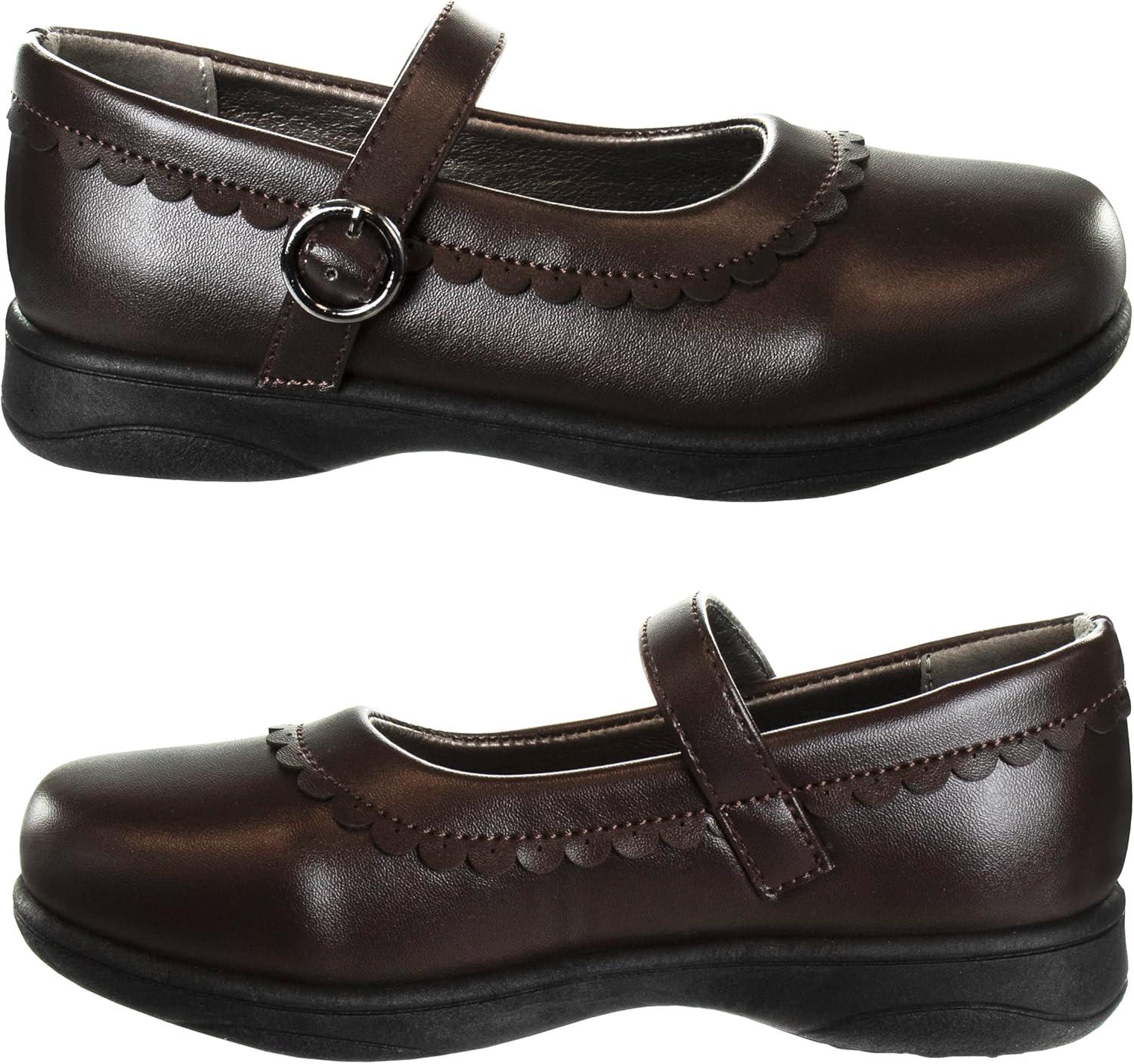 French Toast Girls Mary Jane Shoes Uniform Ballet Flats Dress School Shoes for Girls Size Toddler, Little Kid, Big Kid, Adult(Brown)