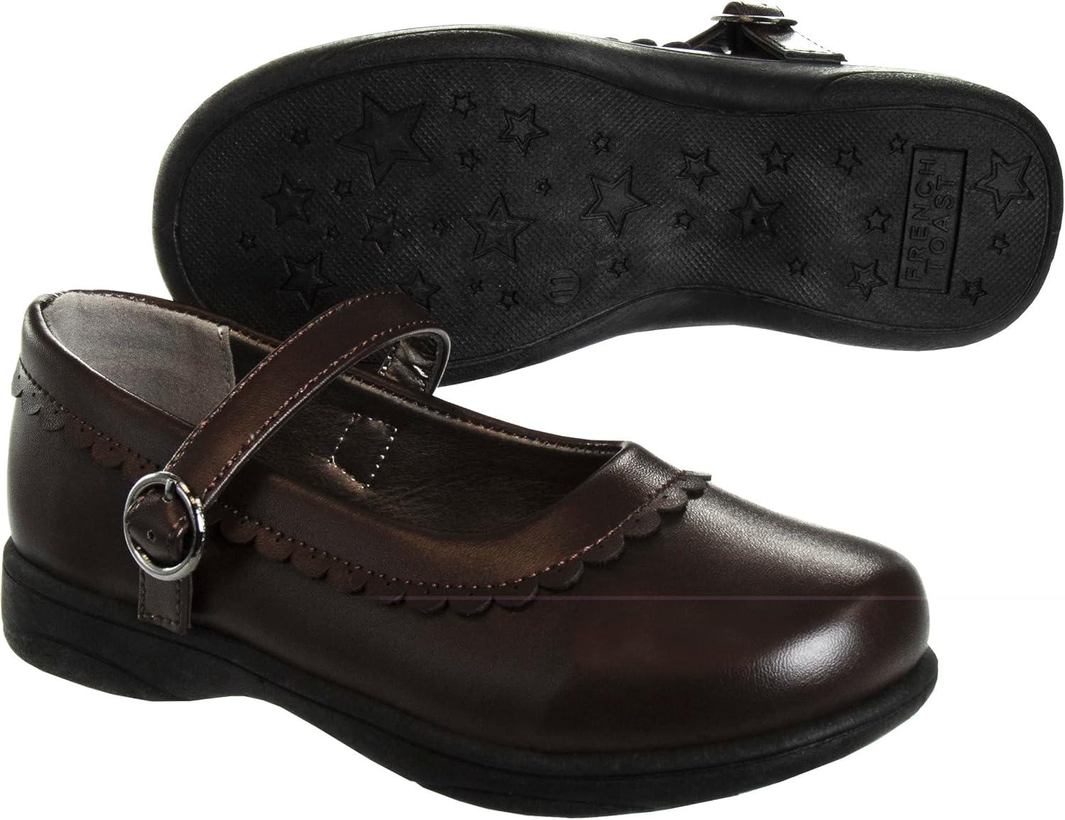 French Toast Girls Mary Jane Shoes Uniform Ballet Flats Dress School Shoes for Girls Size Toddler, Little Kid, Big Kid, Adult(Brown)
