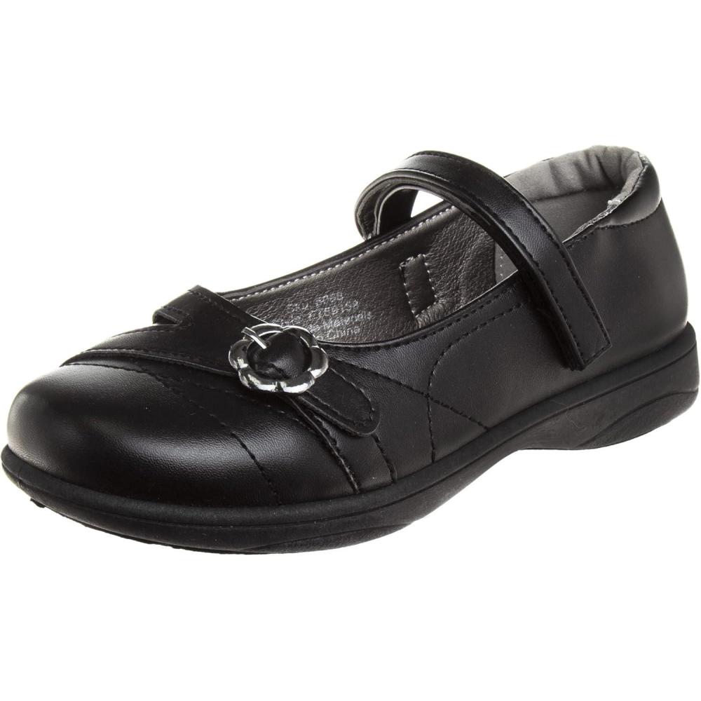 French Toast Girls Mary Jane Shoes Uniform Ballet Flats Dress School Shoes for Girls Size Toddler, Little Kid, Big Kid, Adult(Classic Black Flower)