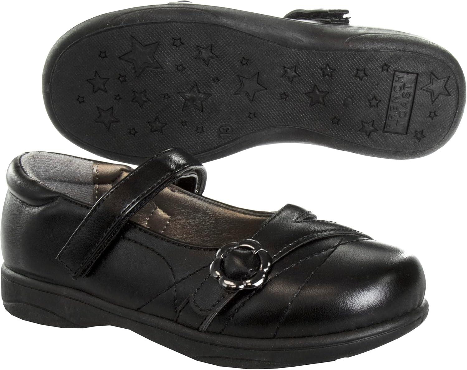 French Toast Girls Mary Jane Shoes Uniform Ballet Flats Dress School Shoes for Girls Size Toddler, Little Kid, Big Kid, Adult(Classic Black Flower)