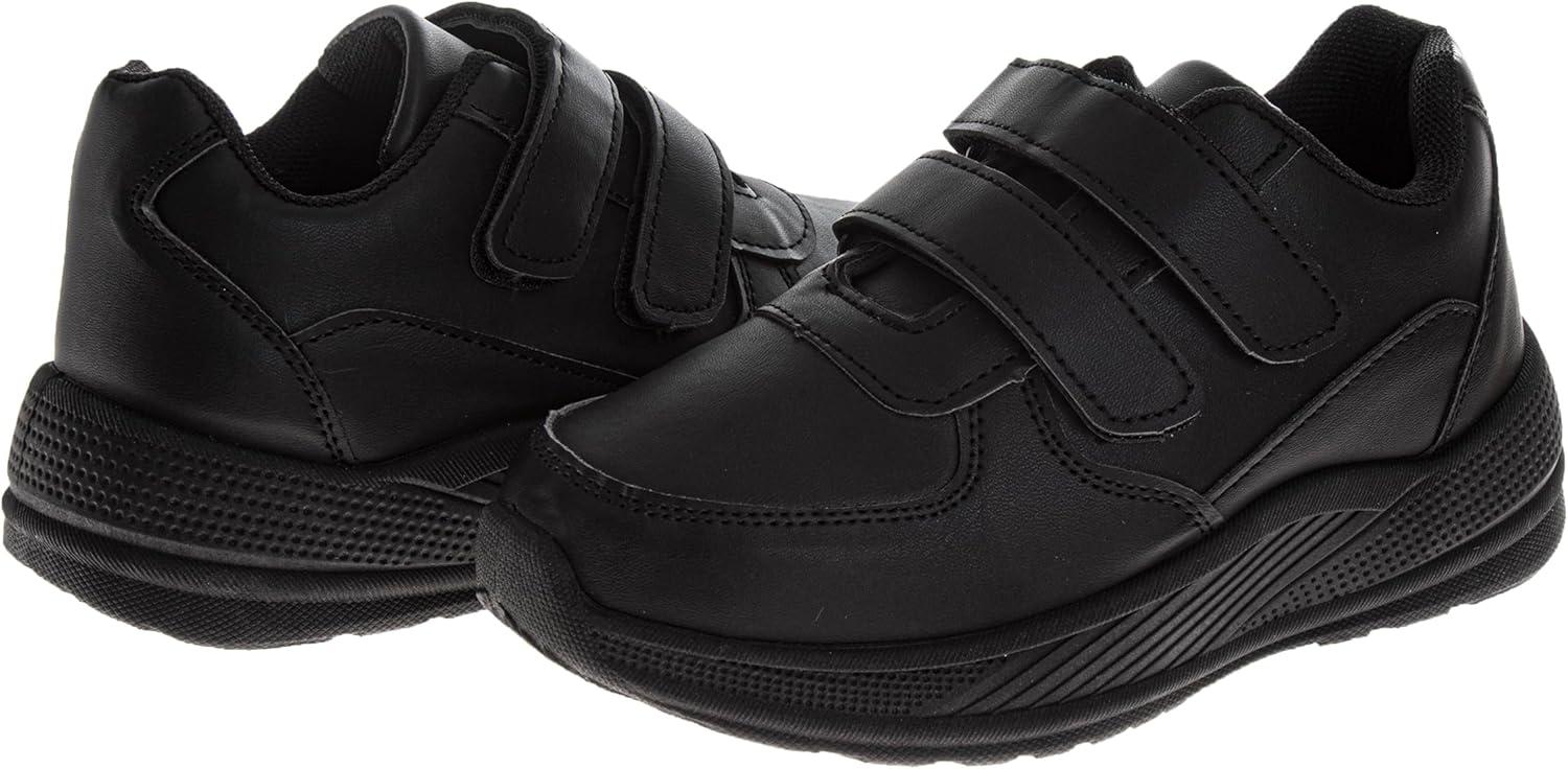 French Toast Boys Shoes – Kids Oxford School Uniform Loafer Church Dress Shoes Slip-On Faux-Leather (Toddler-Big Kid) (Black)(Black – Dual Straps)