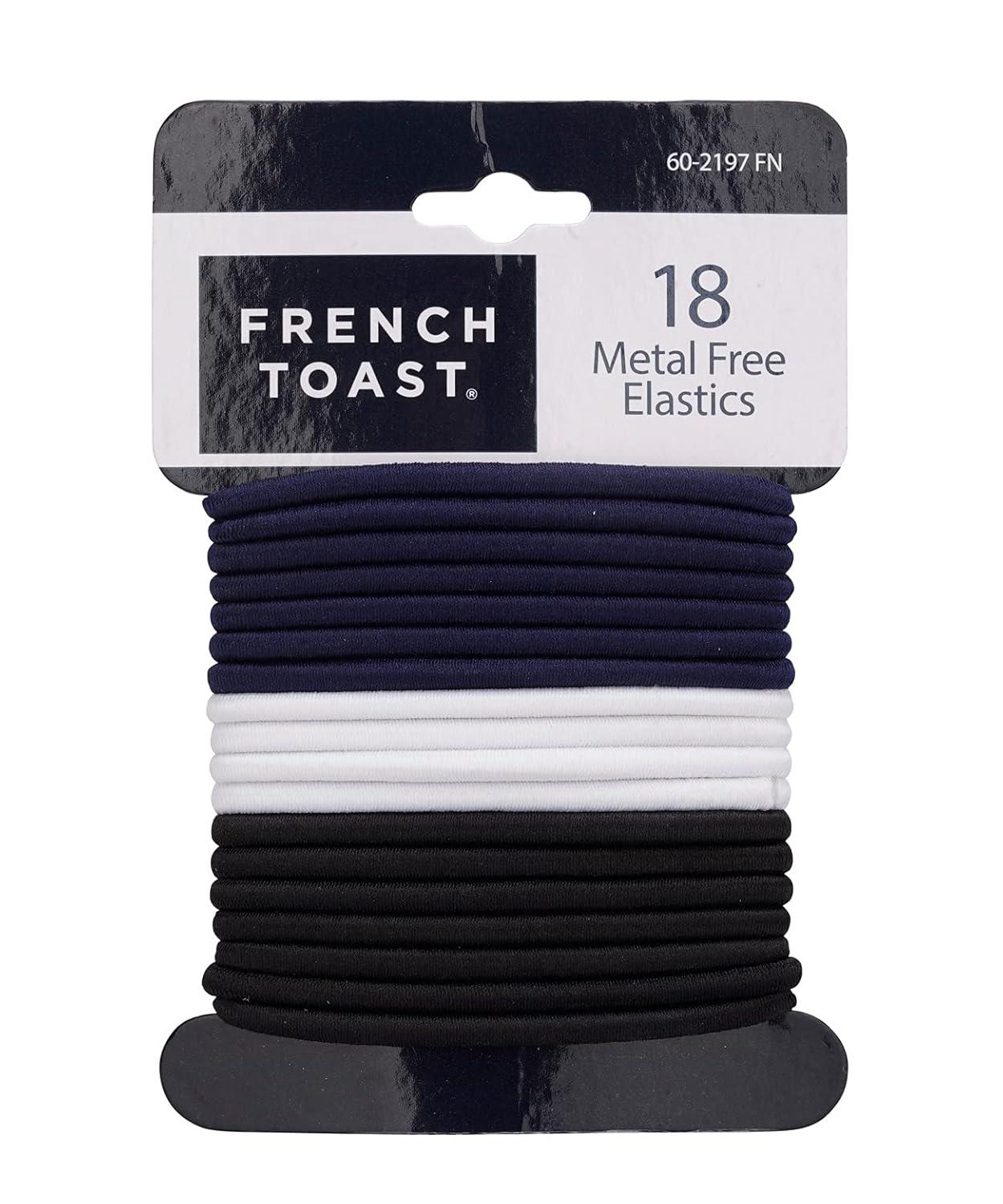 French Toast Kid’s School Uniform Assorted Hair Accessories, Navy Blue & White, One Size