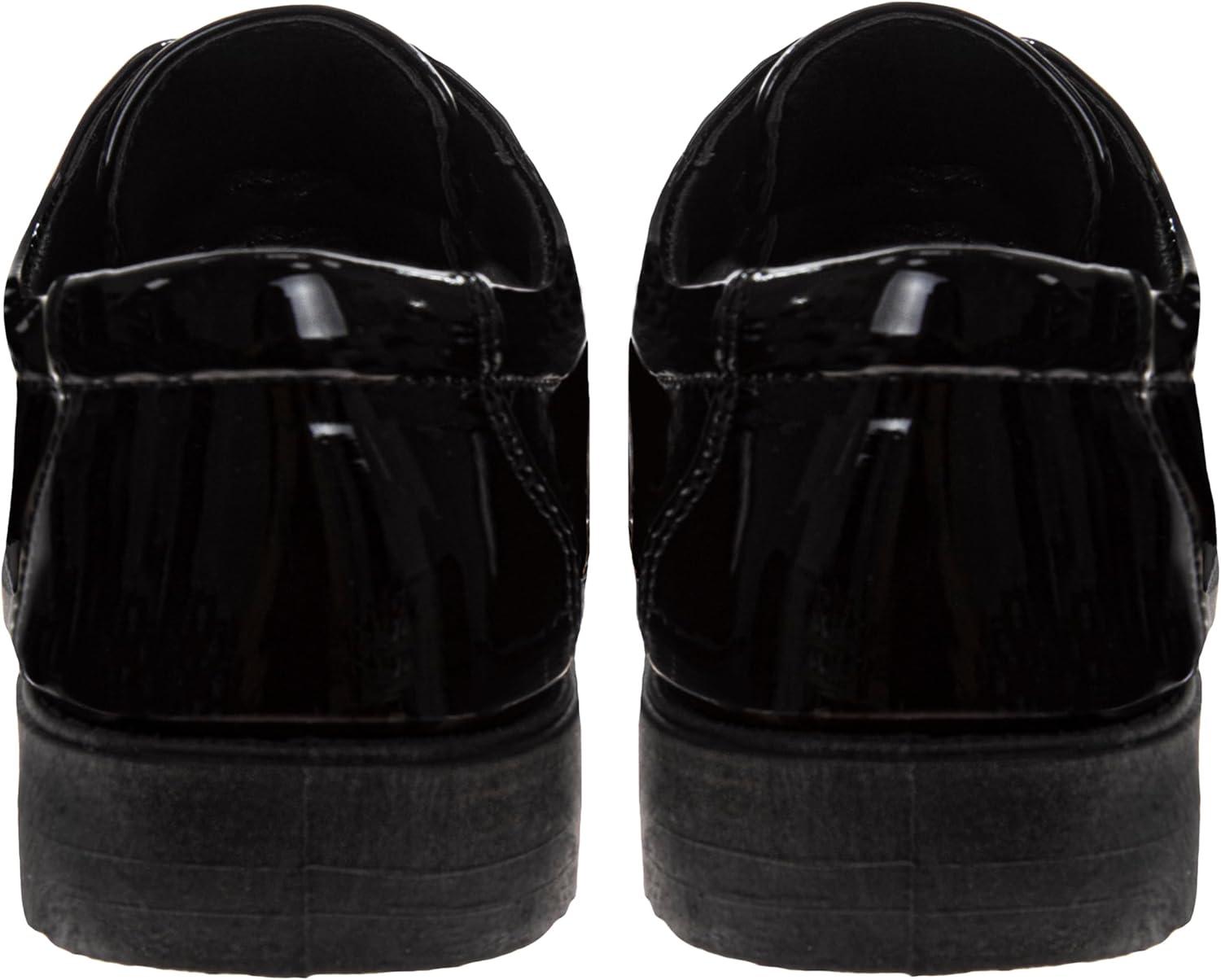 French Toast Boys Dress Shoes – Classic Lace-Up Oxford Casual Dress Formal Shoes – Black (Size 7 Toddler – Size 6 Big Kid)(Black Patent)