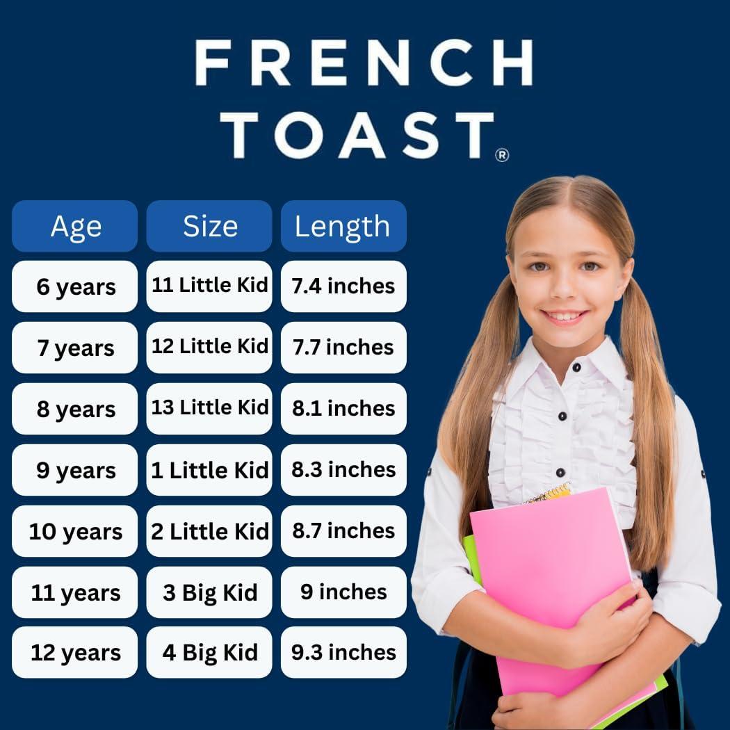 French Toast Girls Mary Jane Shoes Uniform Ballet Flats Dress School Shoes for Girls Size Toddler, Little Kid, Big Kid, Adult(Flower Petal Black)