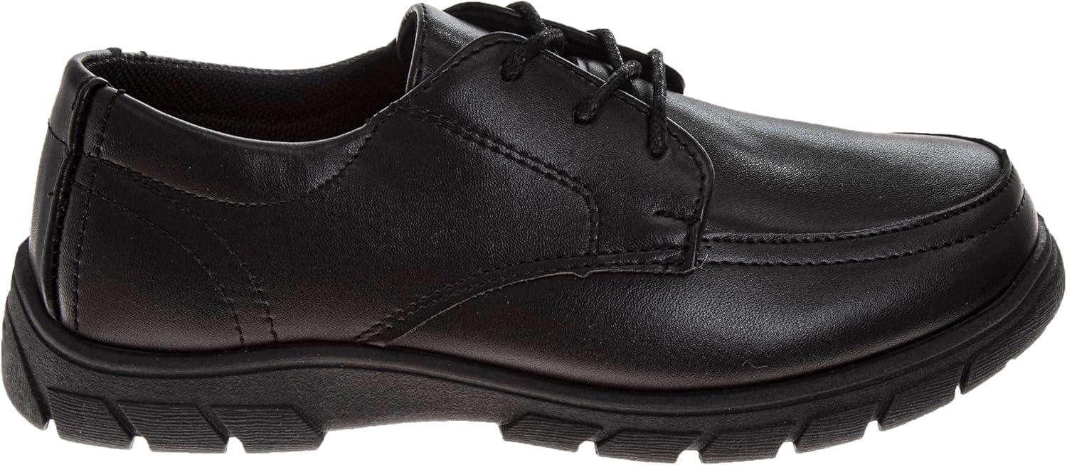French Toast Boys Shoes – Kids Oxford School Uniform Loafer Church Dress Shoes Slip-On Faux-Leather (Toddler-Big Kid) (Black)(Ft Black Lace Up)