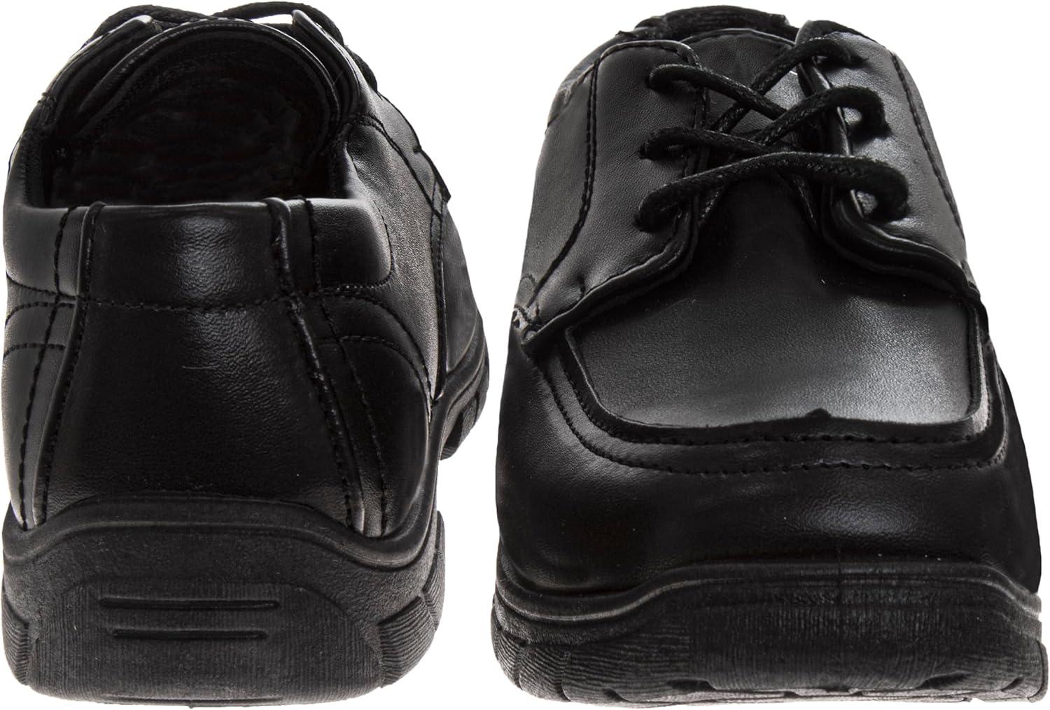 French Toast Boys Shoes – Kids Oxford School Uniform Loafer Church Dress Shoes Slip-On Faux-Leather (Toddler-Big Kid) (Black)(Ft Black Lace Up)