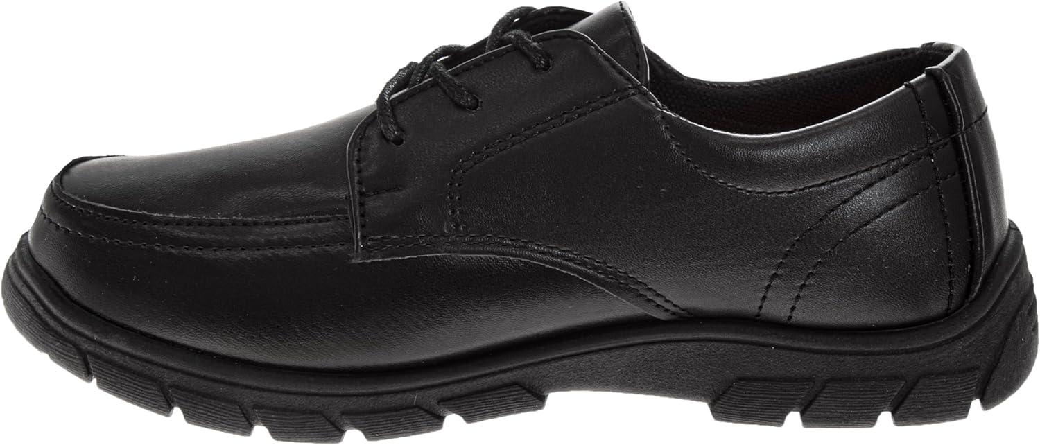 French Toast Boys Shoes – Kids Oxford School Uniform Loafer Church Dress Shoes Slip-On Faux-Leather (Toddler-Big Kid) (Black)(Ft Black Lace Up)