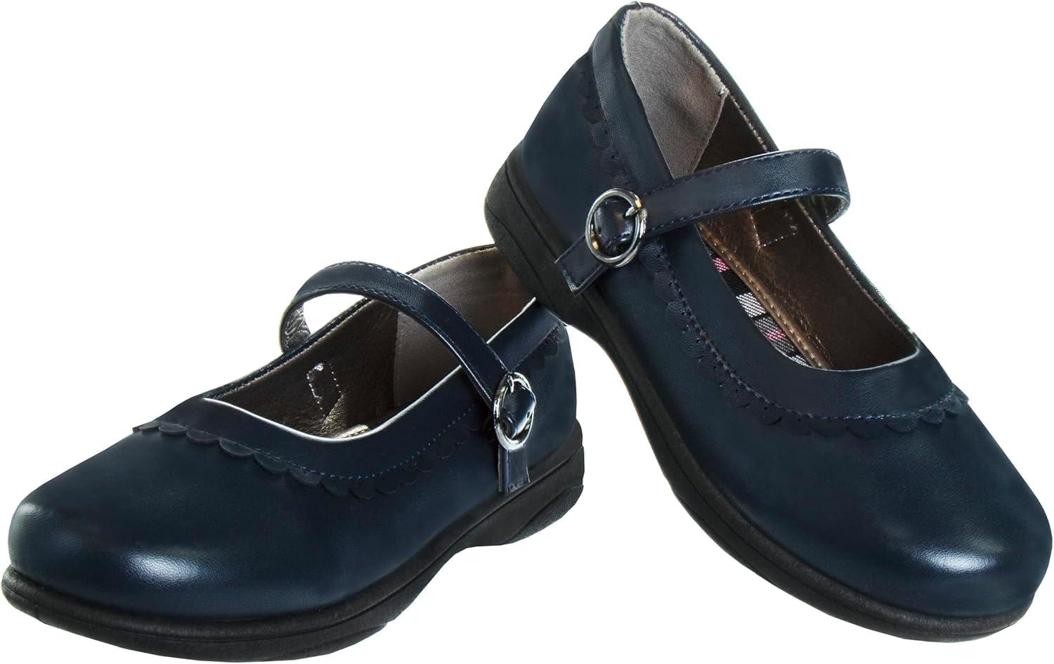 French Toast Girls Mary Jane Shoes Uniform Ballet Flats Dress School Shoes for Girls Size Toddler, Little Kid, Big Kid, Adult(Navy)