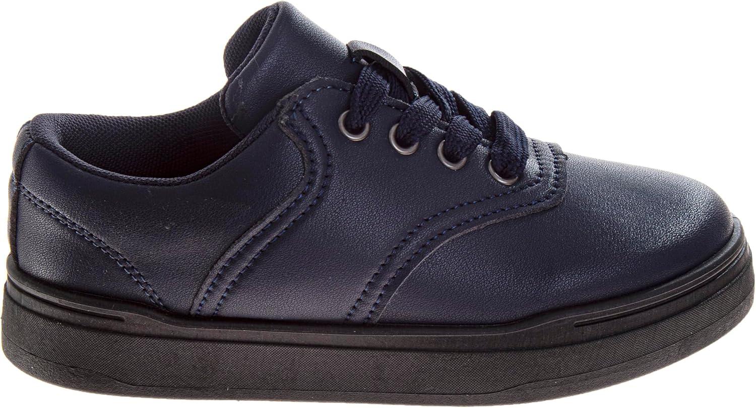 French Toast Kids Oxford Dress Shoes – Lace Up Loafer School Uniform Saddle Shoe for Girls and Boys (Sizes: 11-13 Little Kid / 1-7 Big Kid)(Navy)