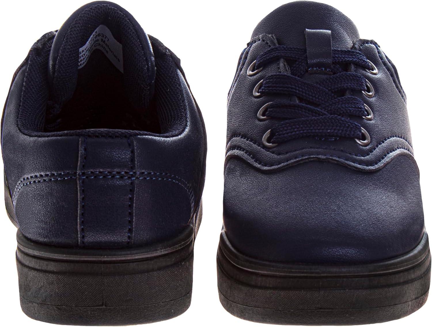 French Toast Kids Oxford Dress Shoes – Lace Up Loafer School Uniform Saddle Shoe for Girls and Boys (Sizes: 11-13 Little Kid / 1-7 Big Kid)(Navy)