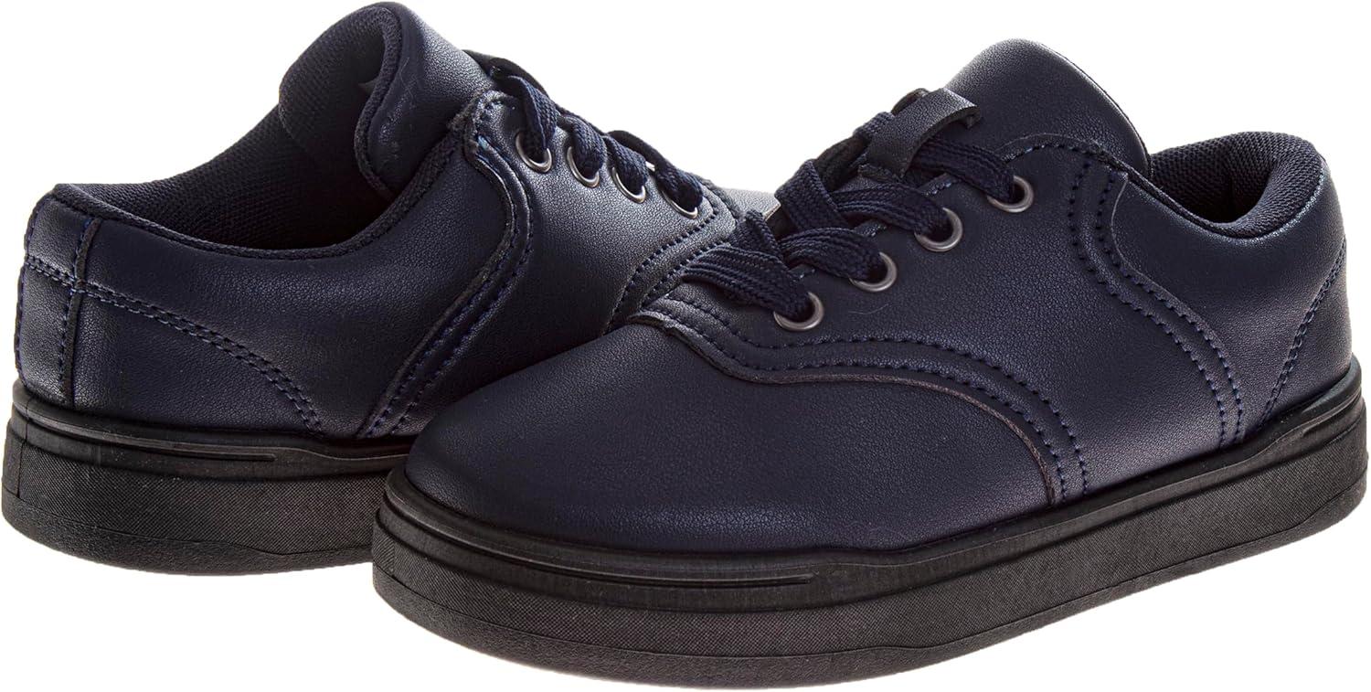 French Toast Kids Oxford Dress Shoes – Lace Up Loafer School Uniform Saddle Shoe for Girls and Boys (Sizes: 11-13 Little Kid / 1-7 Big Kid)(Navy)