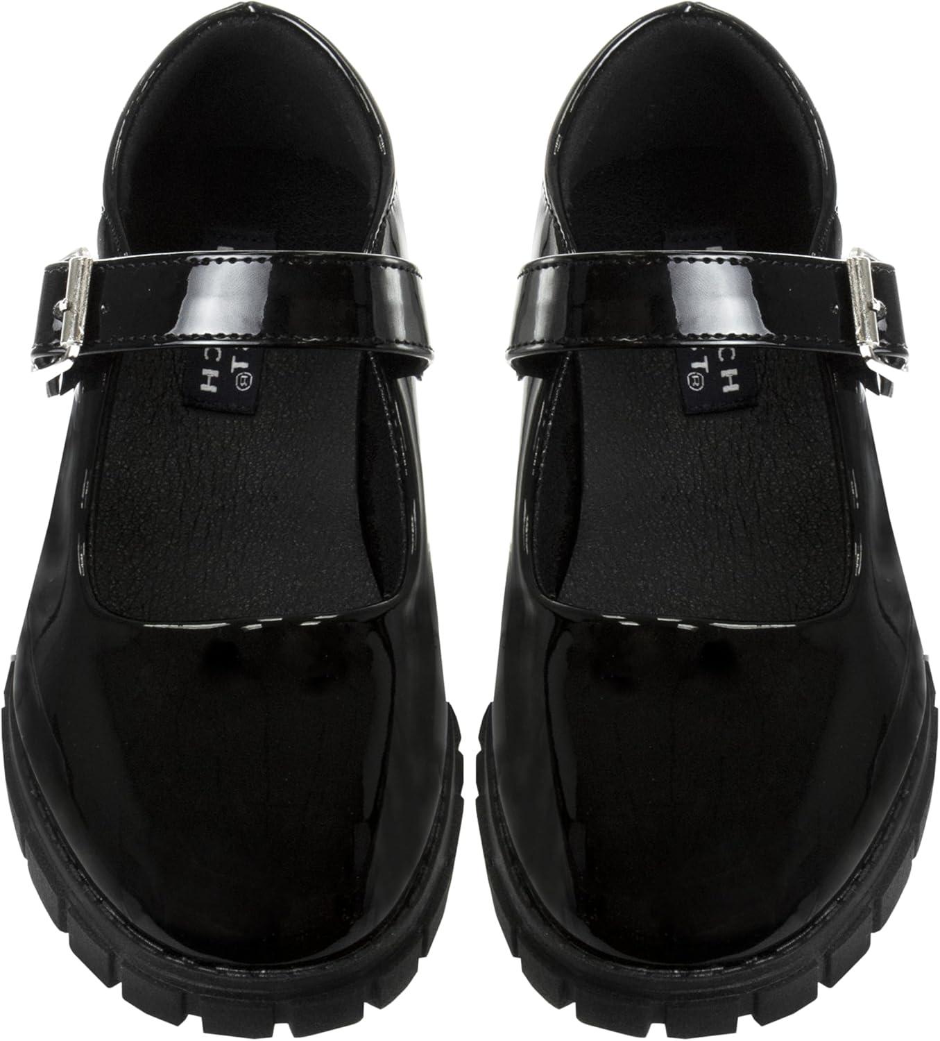 French Toast Girls Round Toe Ankle Strap Maryjane School Shoes – Mary Jane Chunky Platform Oxford Dress Shoe Pumps – Black/Navy/Brown (Size 12-5 Little Kid/Big Kid)(Black Patent)