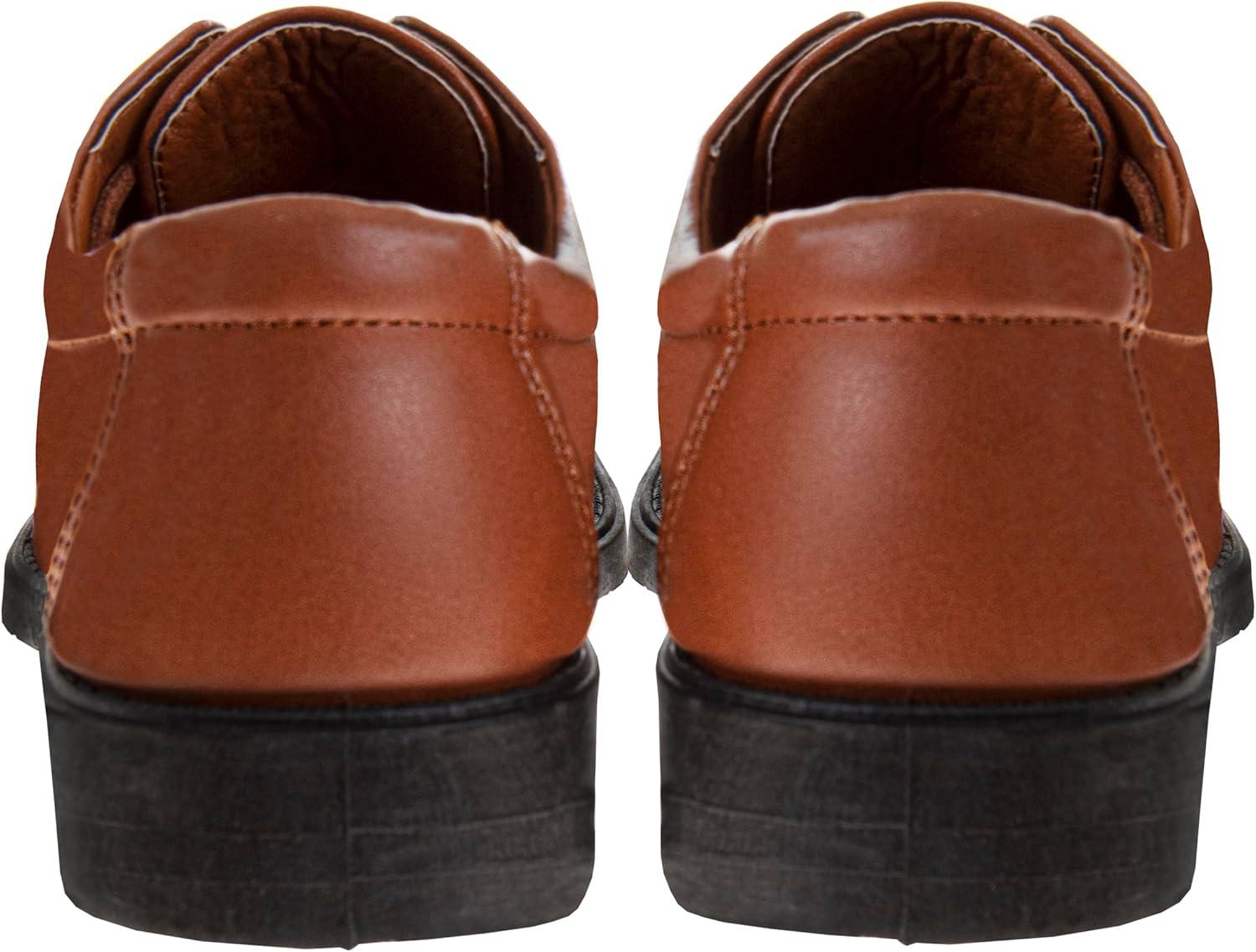 French Toast Boys Dress Shoes – Classic Lace-Up Oxford Casual Dress Formal Shoes – Black (Size 7 Toddler – Size 6 Big Kid)(Tan)
