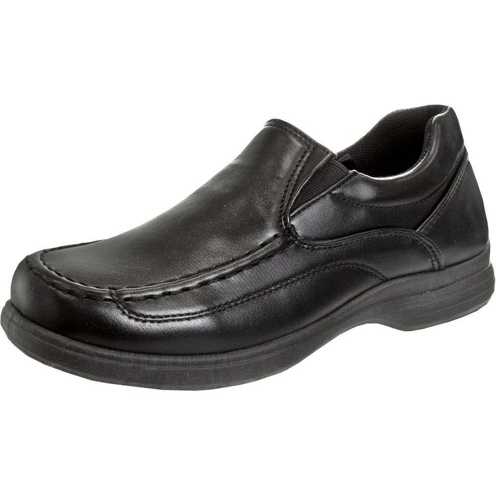 French Toast Boys Shoes – Kids Oxford School Uniform Loafer Church Dress Shoes Slip-On Faux-Leather (Toddler-Big Kid) (Black)(Black Slip-on)