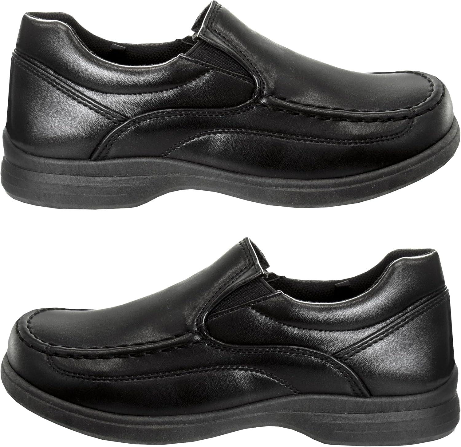 French Toast Boys Shoes – Kids Oxford School Uniform Loafer Church Dress Shoes Slip-On Faux-Leather (Toddler-Big Kid) (Black)(Black Slip-on)