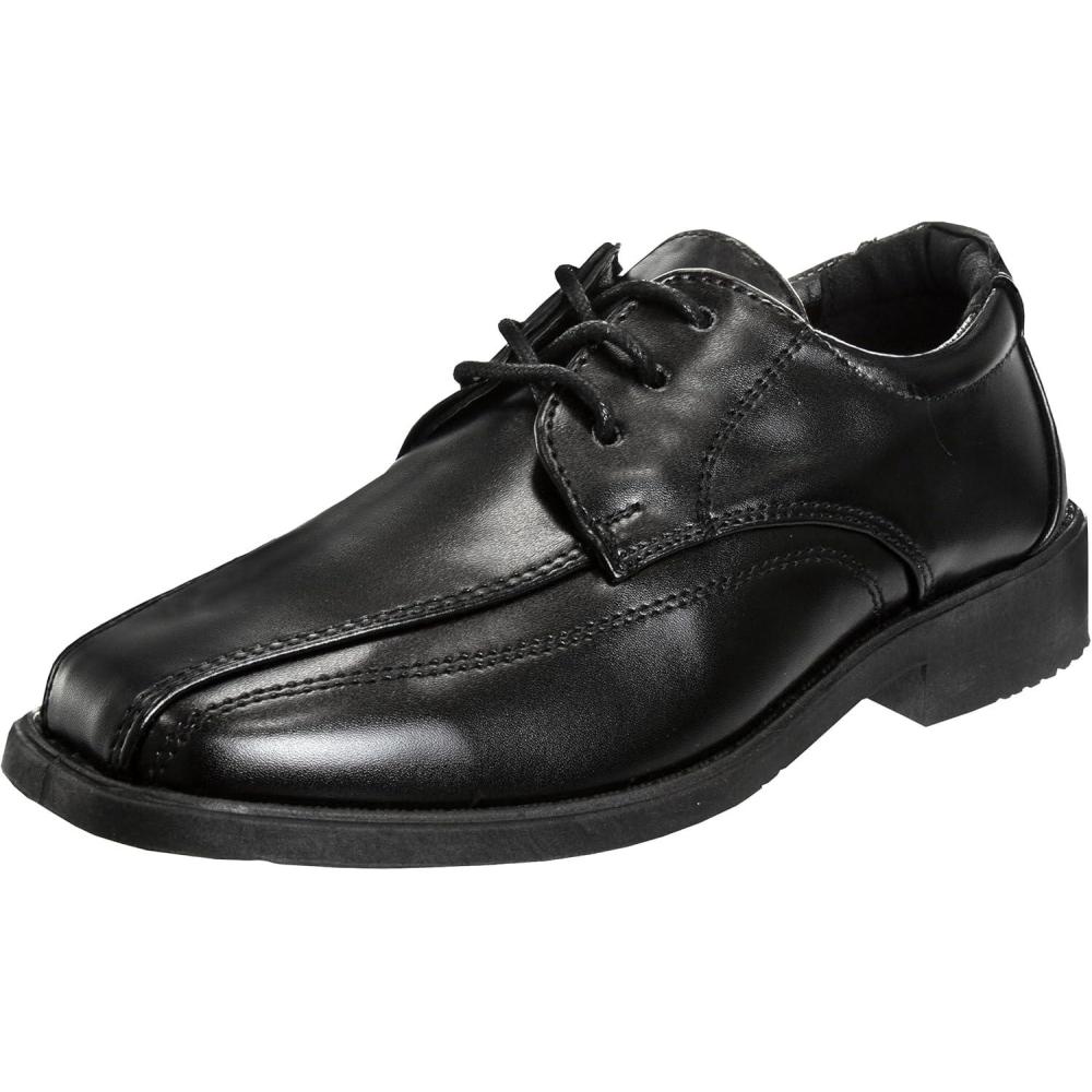 French Toast Boys Dress Shoes – Classic Lace-Up Oxford Casual Dress Formal Shoes – Black (Size 7 Toddler – Size 6 Big Kid)(Black)