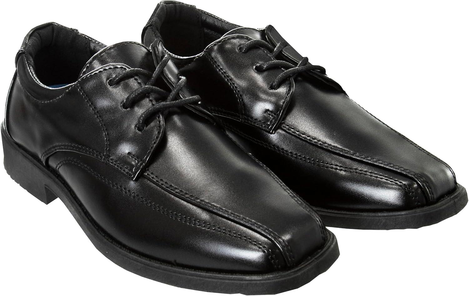 French Toast Boys Dress Shoes – Classic Lace-Up Oxford Casual Dress Formal Shoes – Black (Size 7 Toddler – Size 6 Big Kid)(Black)
