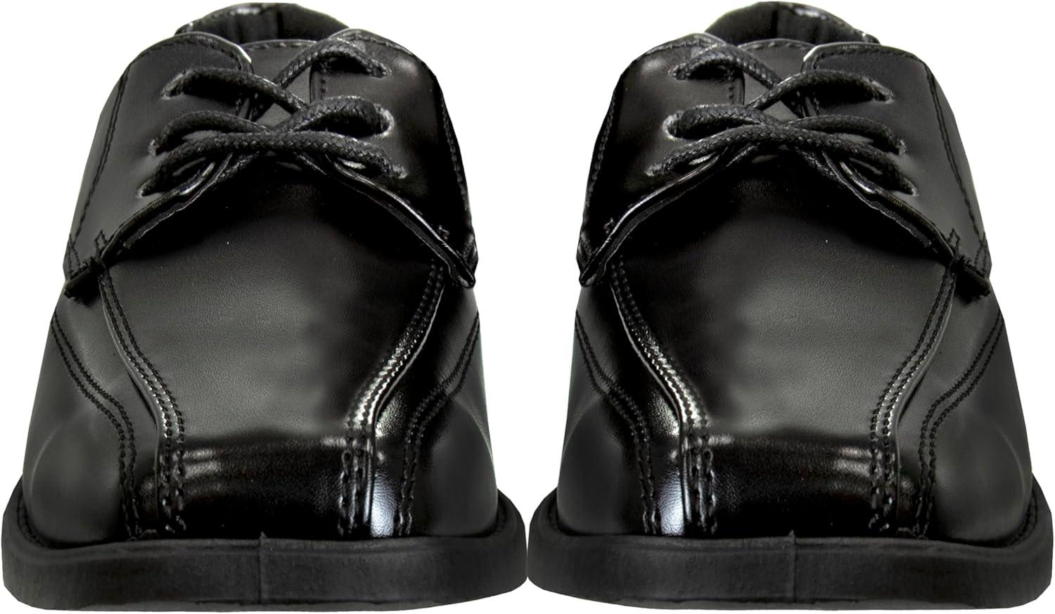 French Toast Boys Dress Shoes – Classic Lace-Up Oxford Casual Dress Formal Shoes – Black (Size 7 Toddler – Size 6 Big Kid)(Black)