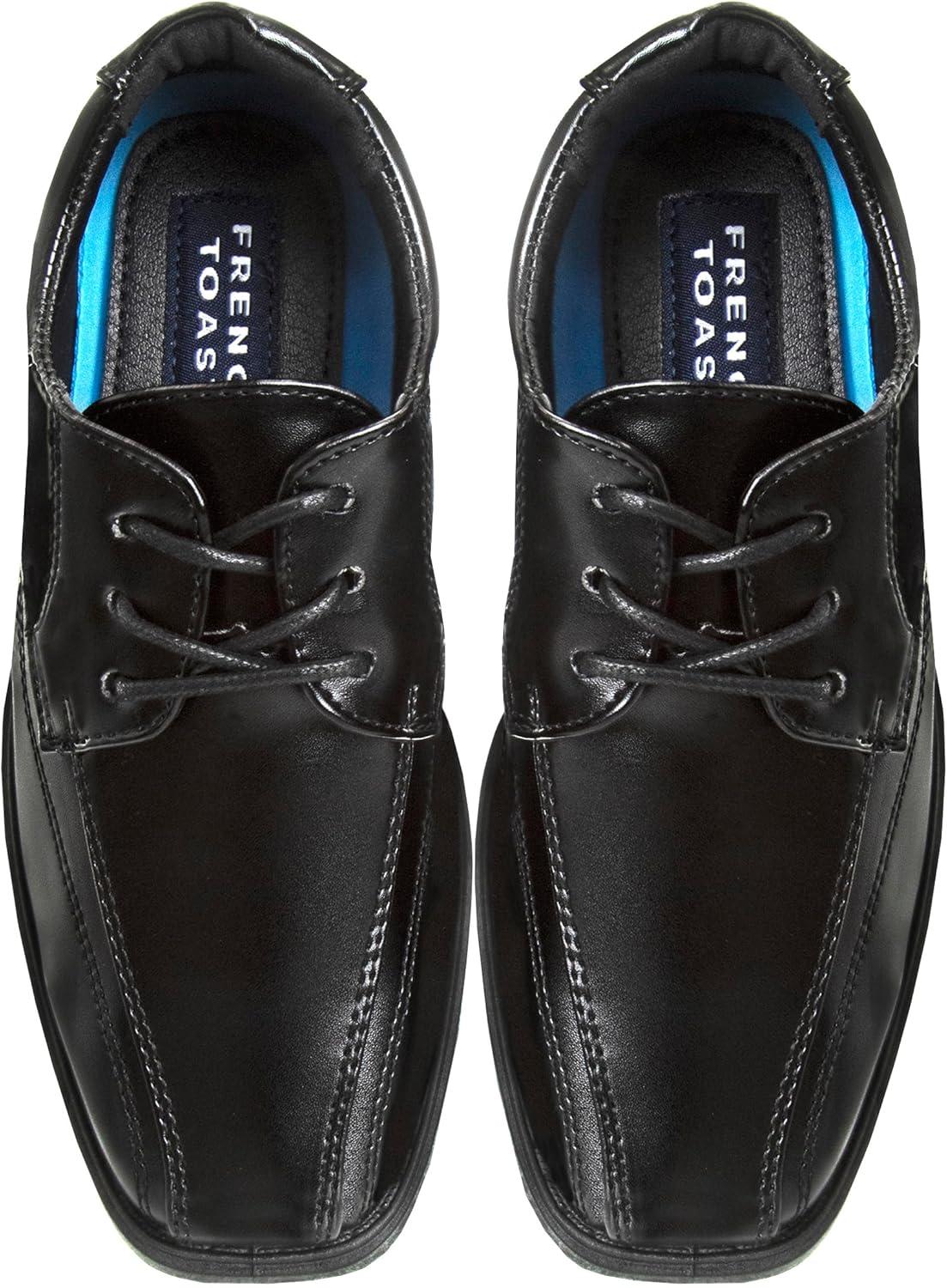 French Toast Boys Dress Shoes – Classic Lace-Up Oxford Casual Dress Formal Shoes – Black (Size 7 Toddler – Size 6 Big Kid)(Black)