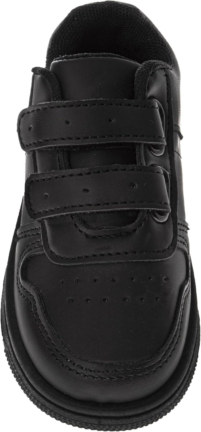 French Toast Boys Girls Shoes -Unisex Athletic Casual Dress Kids School Uniform Loafer Oxford Canvas Tennis Sneakers (White/Black) (Little Kid/Big Kid)(Jet Black)