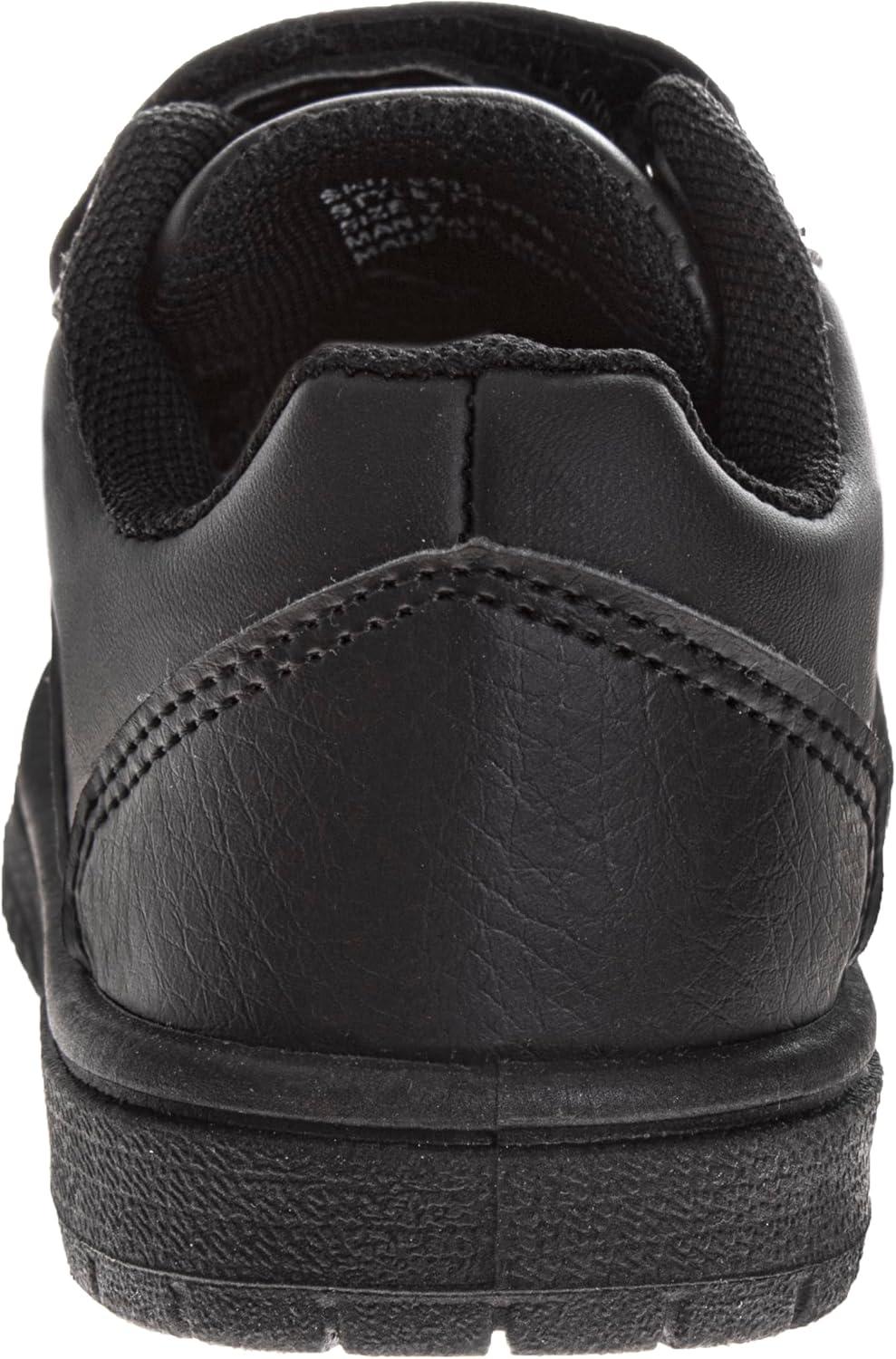 French Toast Boys Girls Shoes -Unisex Athletic Casual Dress Kids School Uniform Loafer Oxford Canvas Tennis Sneakers (White/Black) (Little Kid/Big Kid)(Jet Black)