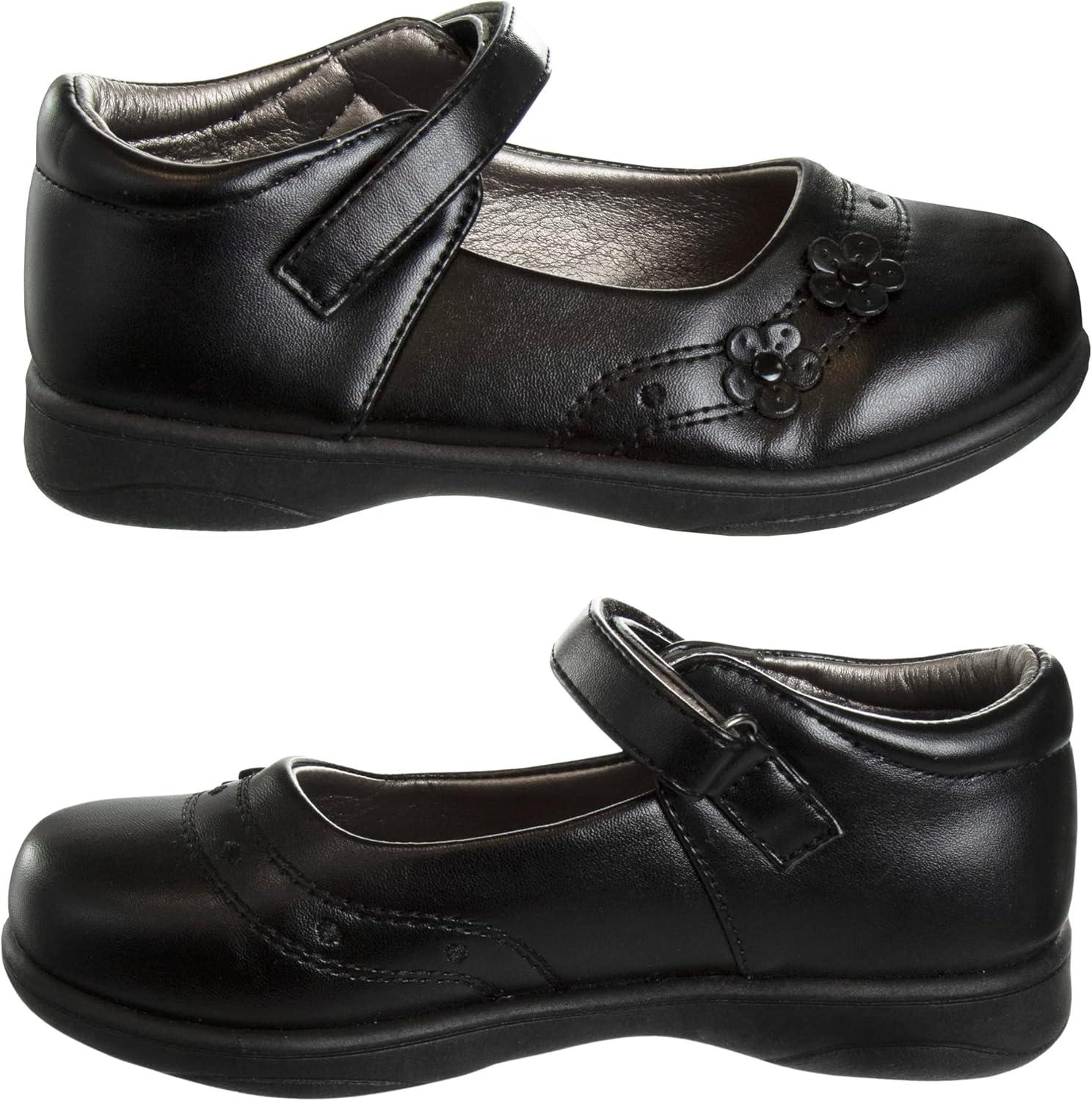 French Toast Girls Mary Jane Shoes Uniform Ballet Flats Dress School Shoes for Girls Size Toddler, Little Kid, Big Kid, Adult(Black Petal)