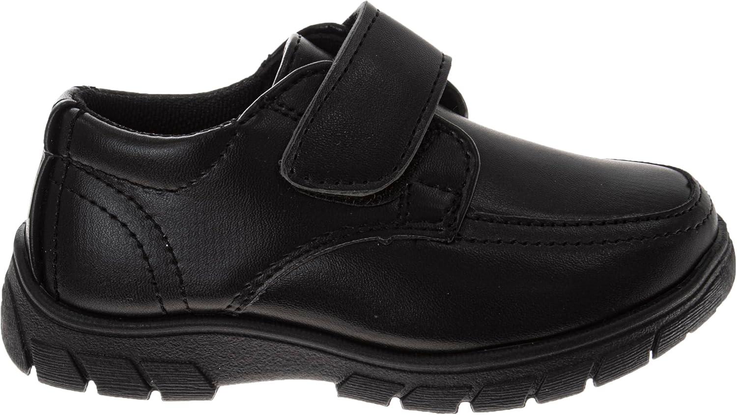 French Toast Boys Shoes – Kids Oxford School Uniform Loafer Church Dress Shoes Slip-On Faux-Leather (Toddler-Big Kid) (Black)(Ft Black)