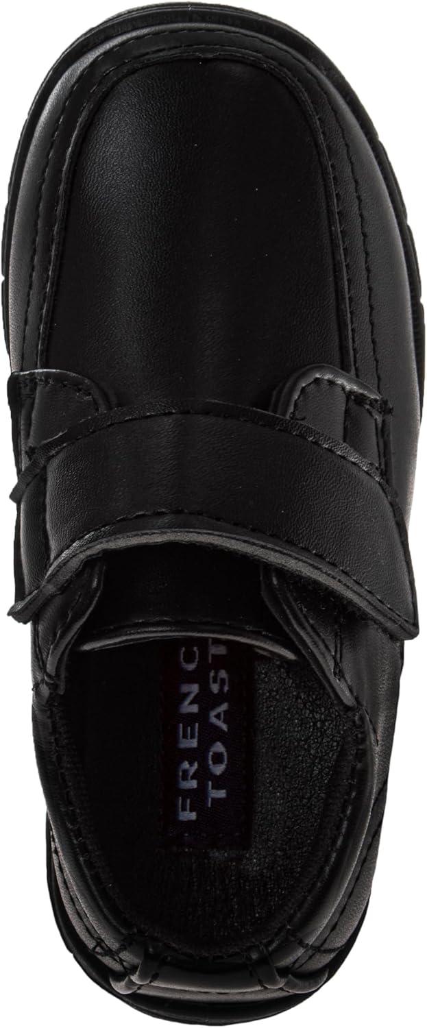 French Toast Boys Shoes – Kids Oxford School Uniform Loafer Church Dress Shoes Slip-On Faux-Leather (Toddler-Big Kid) (Black)(Ft Black)