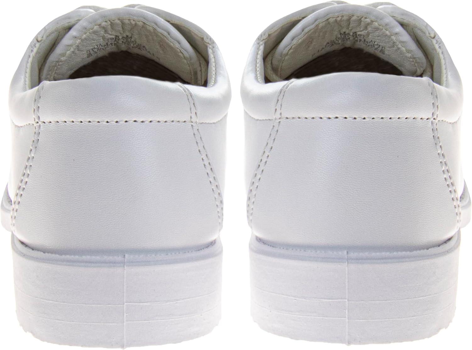French Toast Boys Dress Shoes – Classic Lace-Up Oxford Casual Dress Formal Shoes – Black (Size 7 Toddler – Size 6 Big Kid)(White)