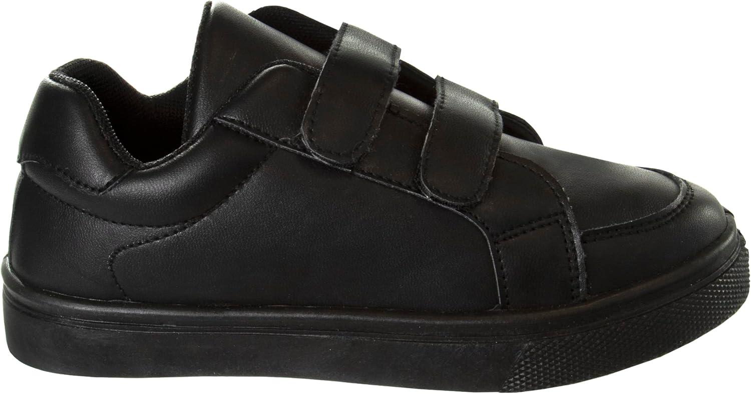 French Toast Boys Girls Shoes -Unisex Athletic Casual Dress Kids School Uniform Loafer Oxford Canvas Tennis Sneakers (White/Black) (Little Kid/Big Kid)(Black-3)