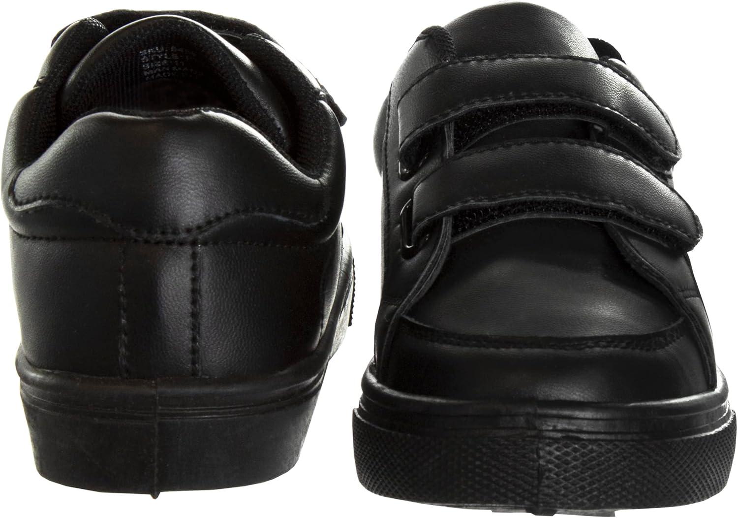 French Toast Boys Girls Shoes -Unisex Athletic Casual Dress Kids School Uniform Loafer Oxford Canvas Tennis Sneakers (White/Black) (Little Kid/Big Kid)(Black-3)