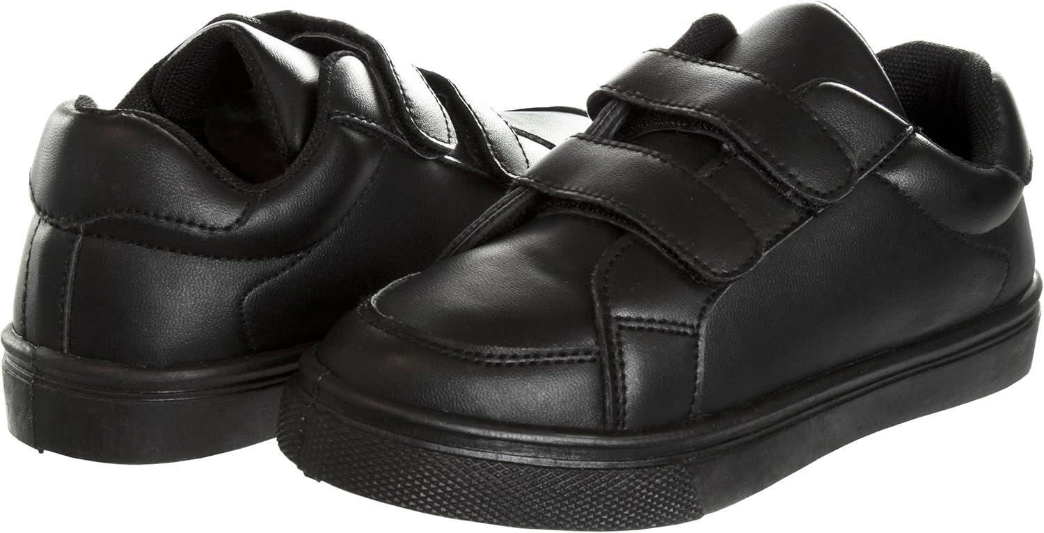 French Toast Boys Girls Shoes -Unisex Athletic Casual Dress Kids School Uniform Loafer Oxford Canvas Tennis Sneakers (White/Black) (Little Kid/Big Kid)(Black-3)