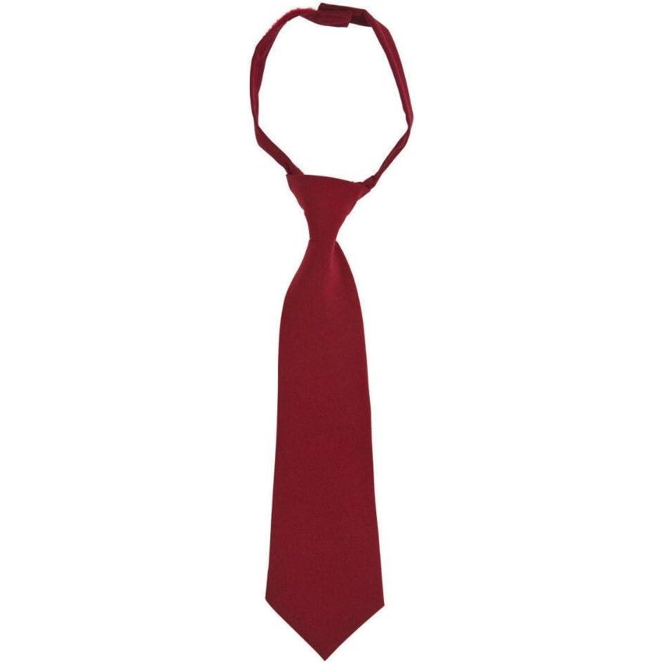 French Toast Boys’ Adjustable Solid 8-12 Size Tie(Red)