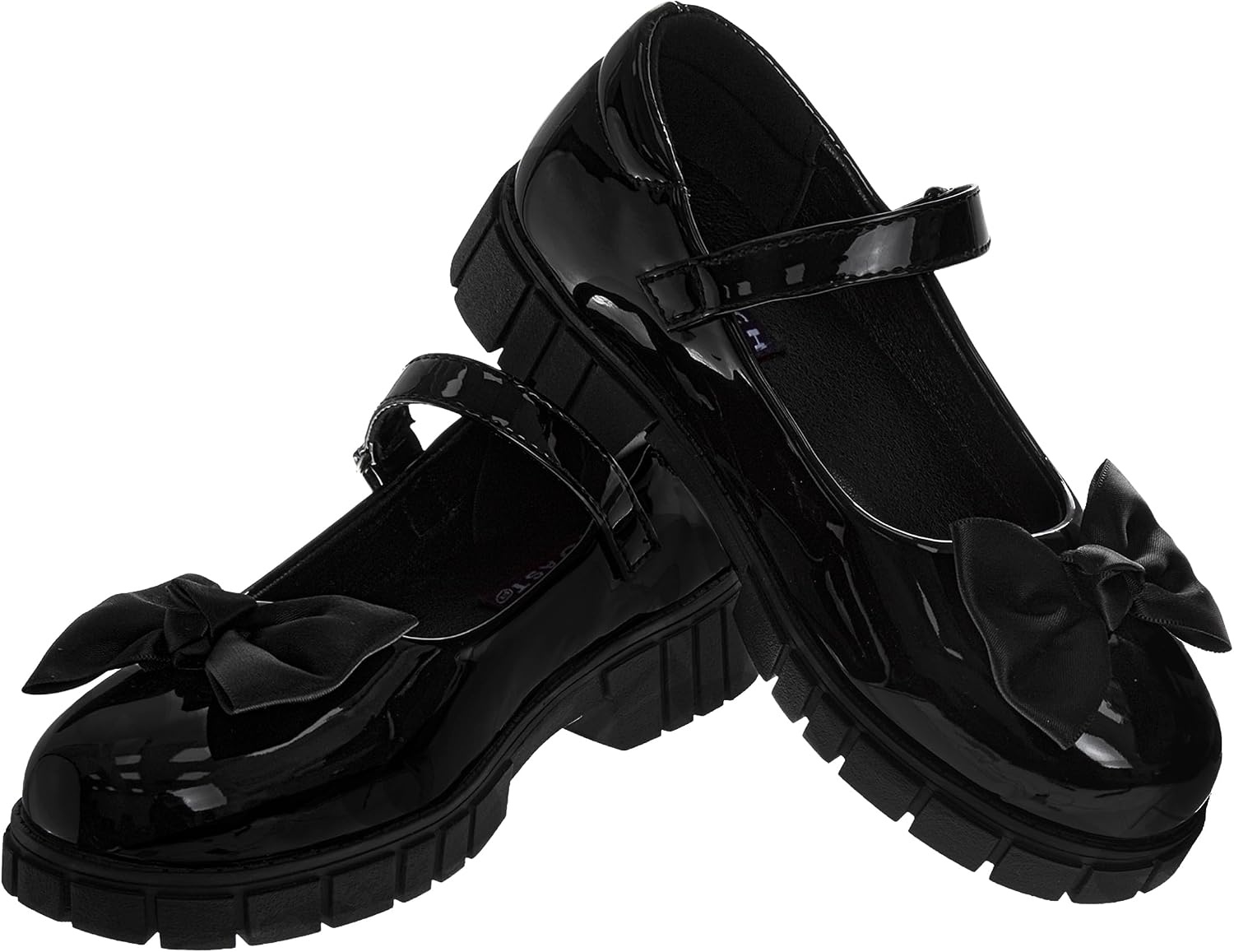 French Toast Girls Round Toe Ankle Strap Maryjane School Shoes Toddler/Little Kid/Big Kid(Shiny Black)