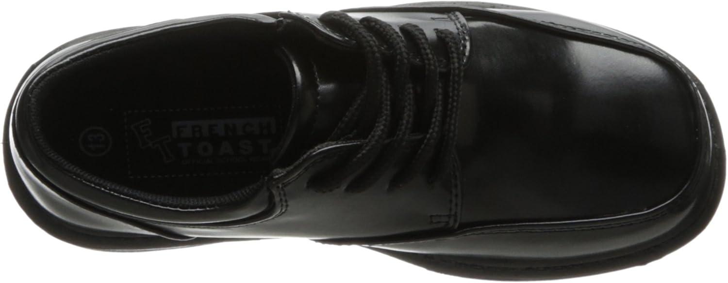 French Toast Boys Shoes – Kids Oxford School Uniform Loafer Church Dress Shoes Slip-On Faux-Leather (Toddler-Big Kid) (Black)(Black Patent)