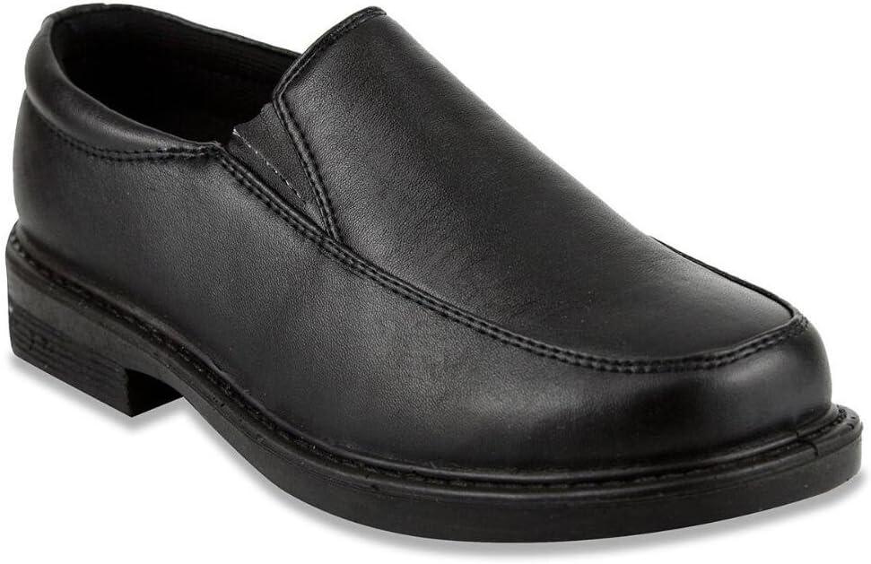 French Toast Boys Shoes – Kids Oxford School Uniform Loafer Church Dress Shoes Slip-On Faux-Leather (Toddler-Big Kid) (Black)(Solid Black)