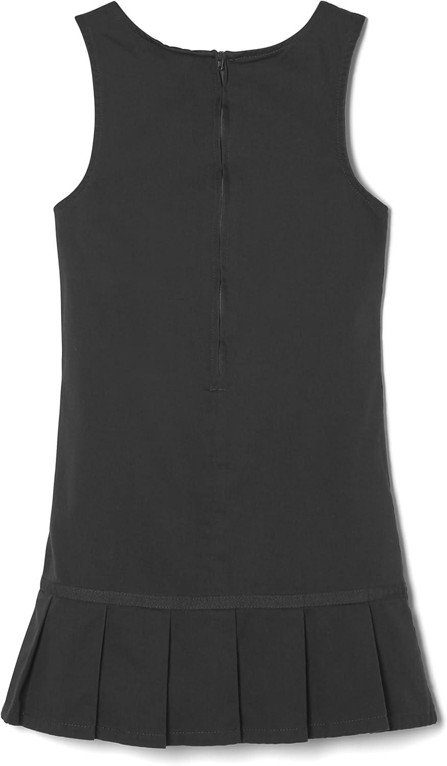 French Toast Girls’ Pleated Hem Jumper with Ribbon(Black)