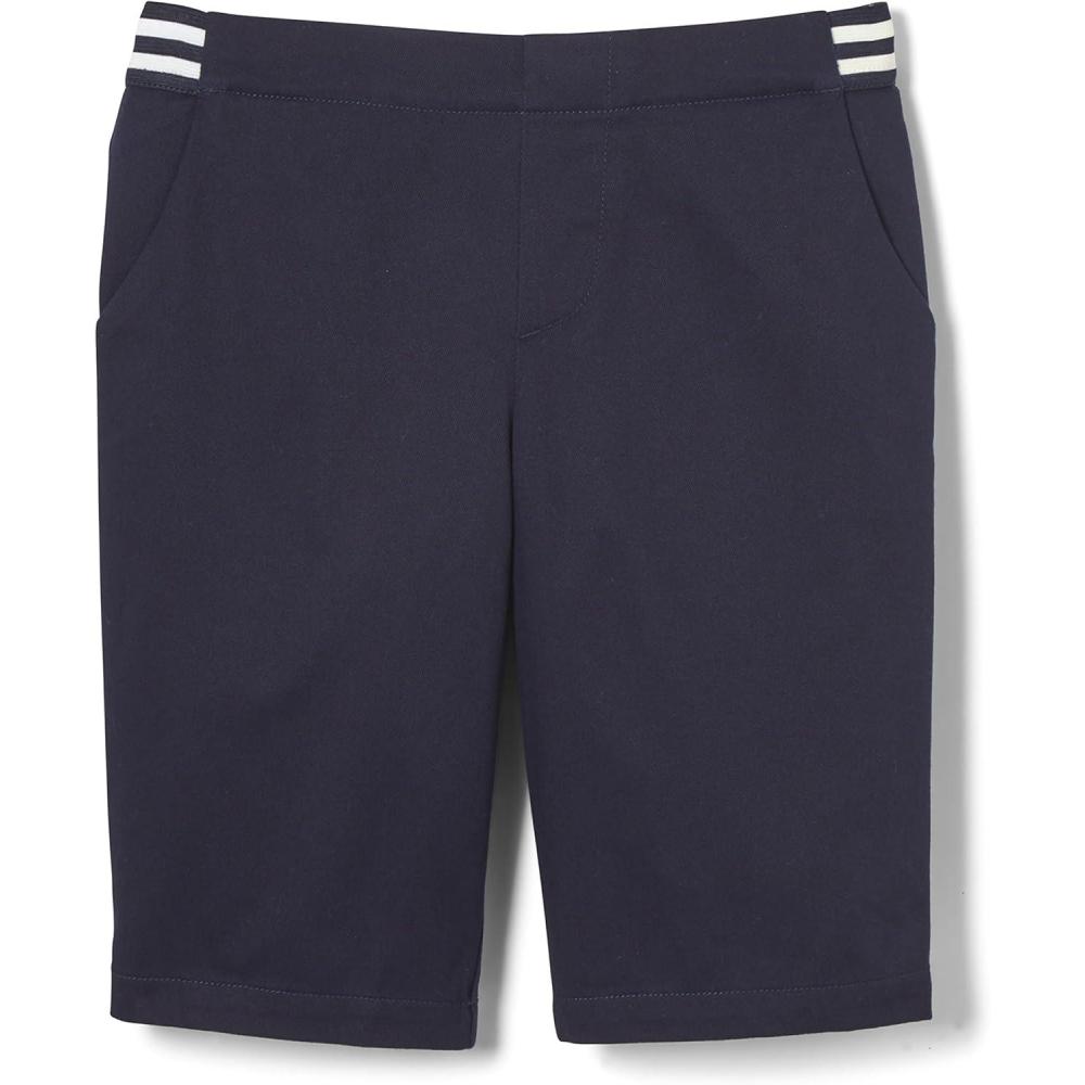 French Toast Girls Pull-on Stretch Contrast Waistband Shorts(Navy)