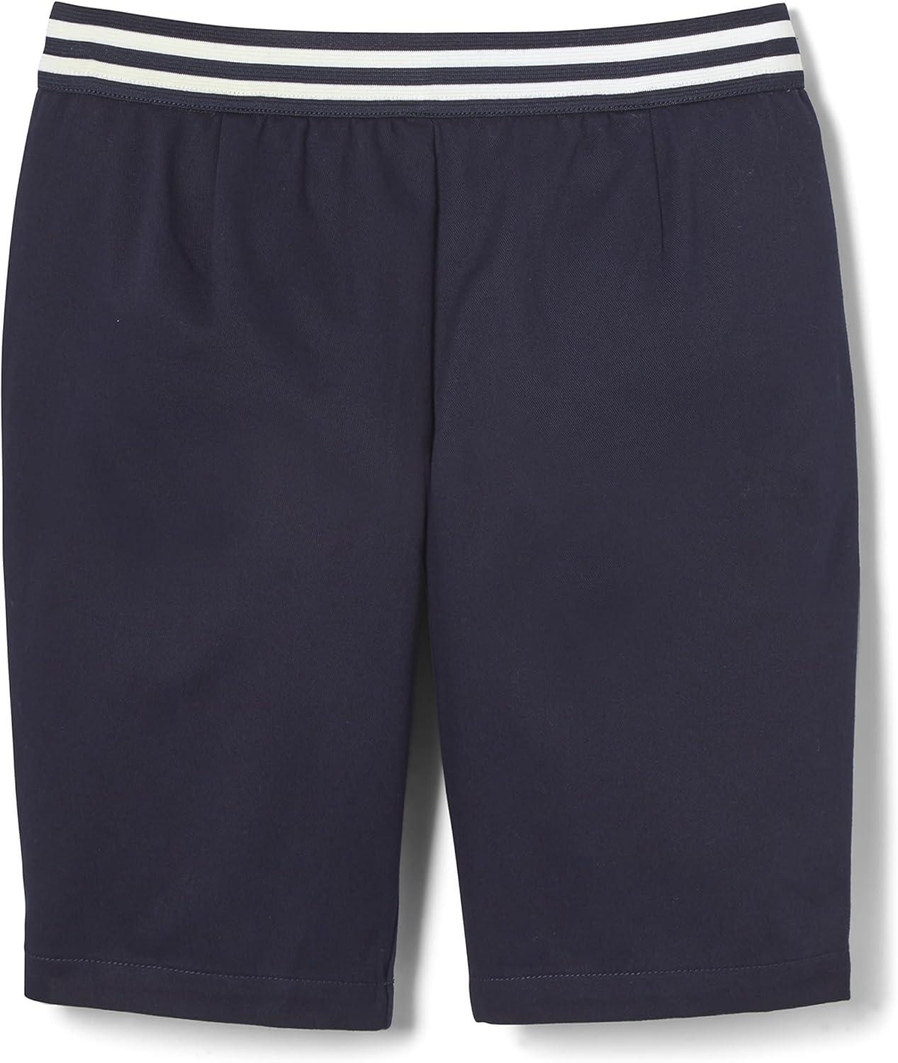 French Toast Girls Pull-on Stretch Contrast Waistband Shorts(Navy)